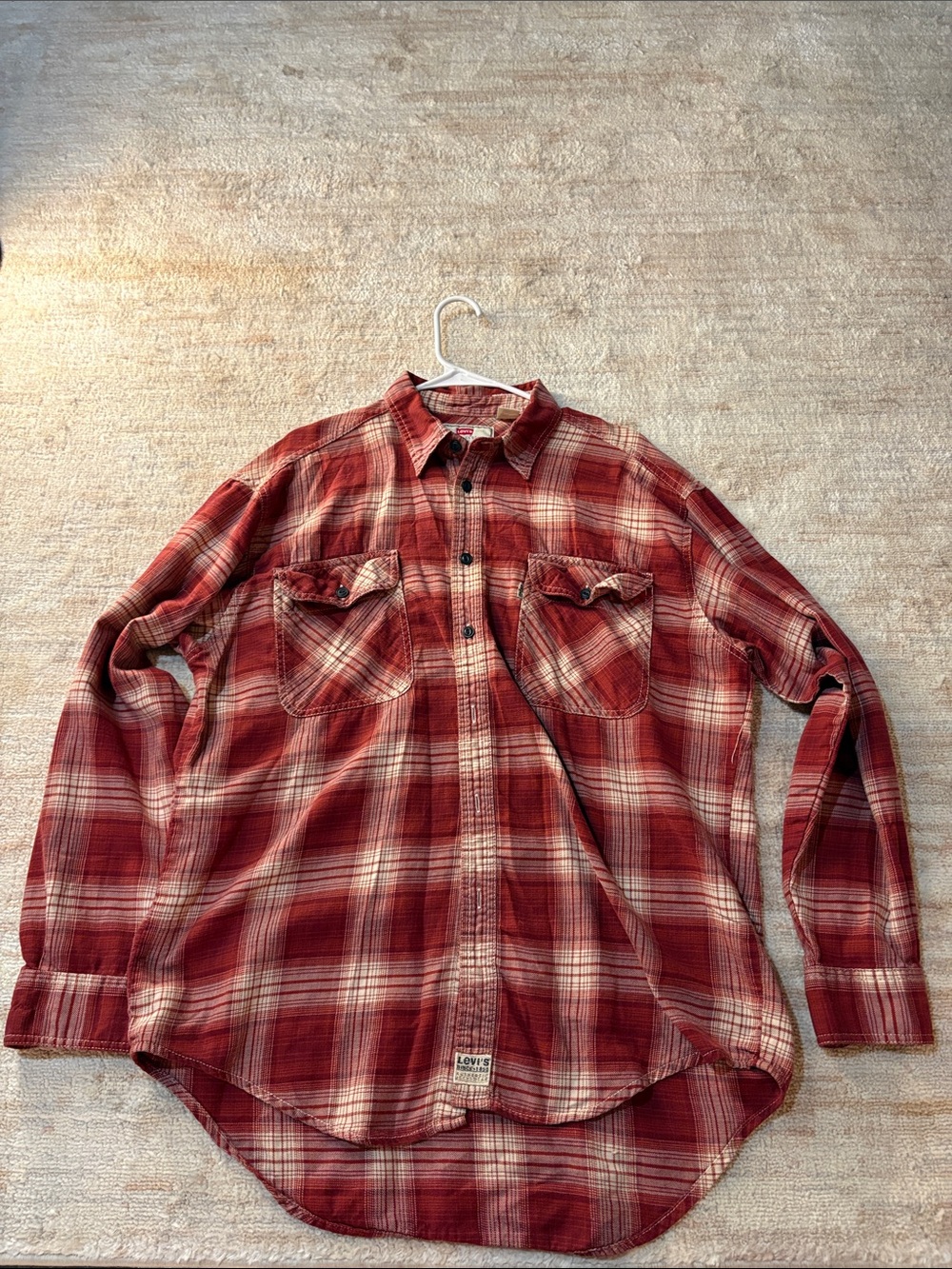 Red Plaid Long-Sleeve Men's Flannel Shirt